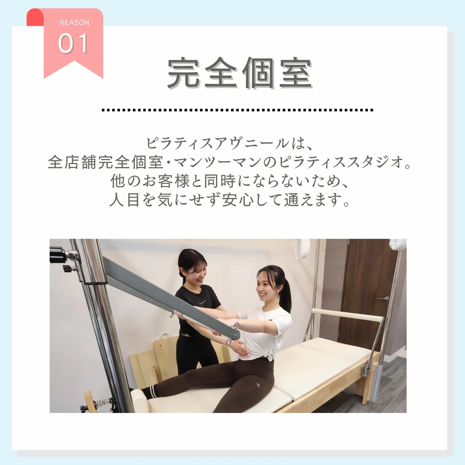 選ばれる理由1「完全個室」を説明する画像