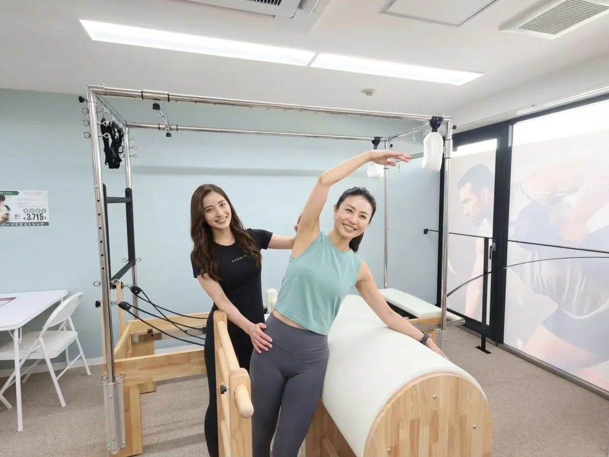 トレーナーと行うマシンピラティスのレッスン